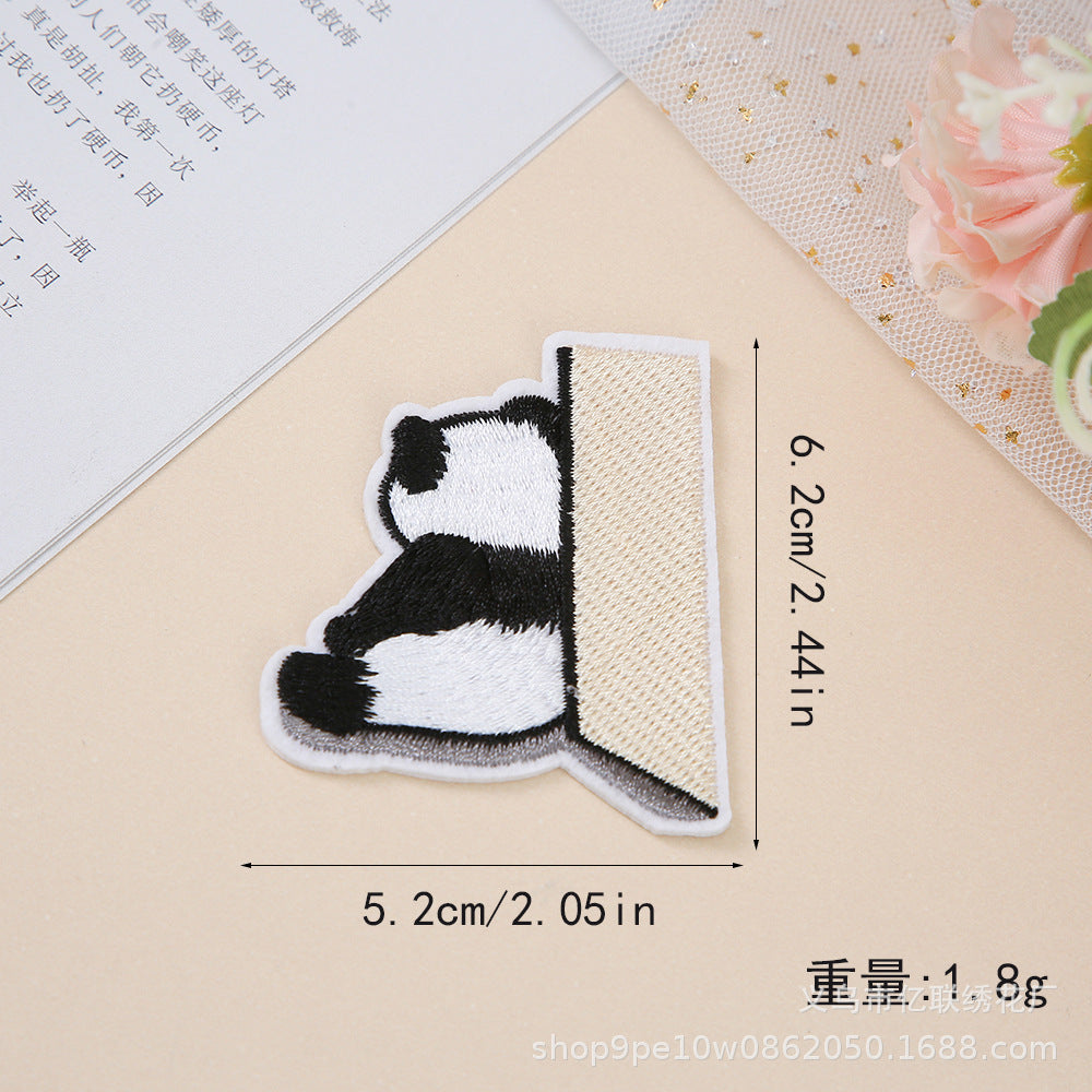 Wholesale Cartoon Panda Embroidery Clothing Hole Patch